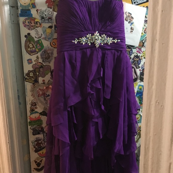 A Beautiful Purple High-Low Prom Dress - Picture 2 of 6